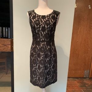 DKNY lace overlay sheath dress